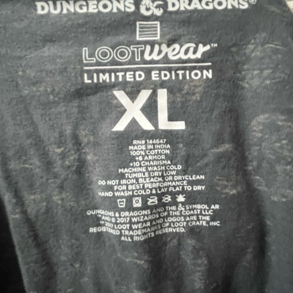 Dungeons & Dragons LOOTWear Limited Edition Zip Up Hoodie Grey XL NWOT - Picture 5 of 5